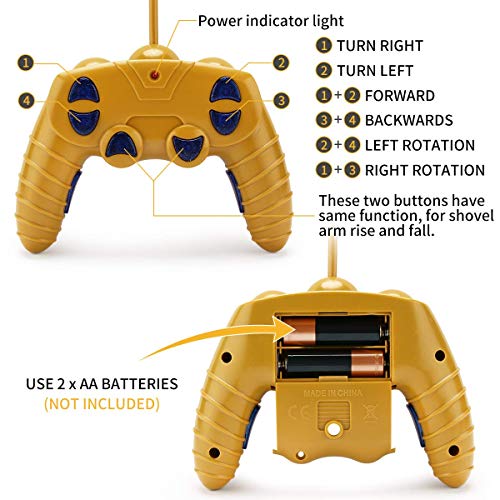 Best Sale ✔️ Remote Control Construction Toy – RC Bulldozer 1/24 Front Loader RC Tractor Vehicles With 2 Rechargeable Batteries Pretend Construction Playset Toys For 3 4 5 6 Years Old Boys 👧 Girls Kids Gift 😉