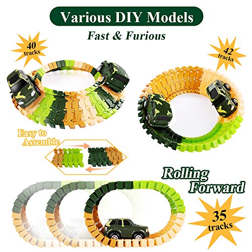 New 🌟 Dinosaur Train Toys For Kids Longer Track 6 Realistic Jurassic Dino Figures 2 Electric Toy Car Twisted Flexible Train Track Set For Toddlers Boys &amp; 👧 Girls 3 4 5 6 7 Years 🧨