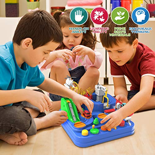 Hot Sale 🛒 Toddler Toys For 3 4 5 Years Old Boys 👧 Girls Car Adventure Toys City Rescue With 4 Mini Cars,Race Tracks Car Toys For Boys Age 3-5 🎂 Birthday Gifts For 3-5 Year Old Boys 👧 Girls 10.2×10.2×7.2in ❤️