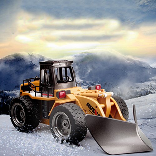 Deals 🛒 Fisca RC Truck Remote Control Snow Plow 6 Channel 2.4G Alloy Snow Sweeper Vehicle 4WD Tractor Toy With Lights For Kid 🛒