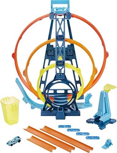 Flash Sale 🥰 Track Builder Unlimited Triple Loop Kit Collapsible 3-Loop Gift Set For Kids 6 To 12 Years Old &amp; One 1:64 Scale Hot Wheels Vehicle With Connection Points [Amazon Exclusive] ✔️