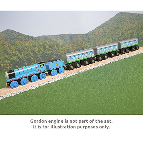 Best Sale ✨ Toys 3 Pcs Large Wooden Railway Express Coach Cars Fits Thomas The Tank Engine Brio Chuggington Wooden Train 👍