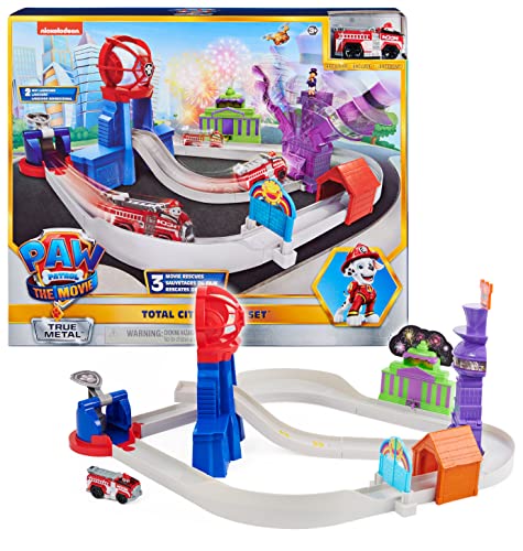 Flash Sale 😀 True Metal Total City Rescue Movie Track Set With Exclusive Marshall Vehicle 1:55 Scale Kids Toys For Ages 3 And Up 🧨