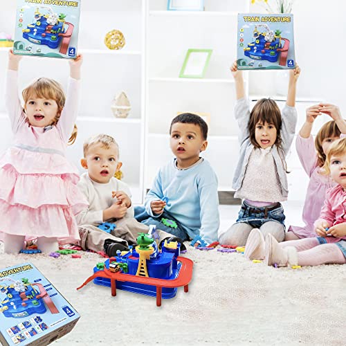 New 🤩 Toddler Race Track Kids Boy Car Toys Age 3 4 Year Old Boys 👧 Girls Preschool Puzzle Rail Car Adventure City Rescue Game Parking Garage Playset 🥳 Birthday Educational Gifts For Kids Ages 3 4 5 6 Years Old 😍