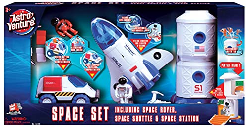 Brand new 💯 Pace Playset – Toy Space Shuttle Space Station &amp; Space Rover With Lights And Sound &amp; 2 Astronaut Figurine Toys For Boys And 👧 Girls 🎉