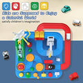 Best Sale 🥰 Preschool Educational Car Toys Gifts Puzzle Car Race Tracks Race Track Toys For Boy Car Adventure Toy For 3 4 5 6 7 8 Years Old Kids (Blue Helicopter Car) ✨