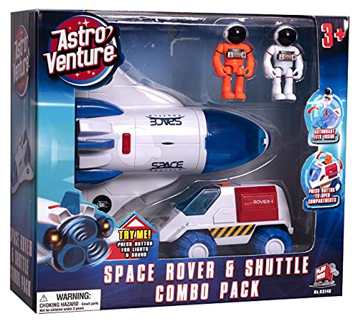 Buy 👏 Stro Venture Space Playset – Toy Space Shuttle &amp; Space Rover With Lights And Sound &amp; 2 Astronaut Figurine Gift Toys For Boys And 👧 Girls ⌛
