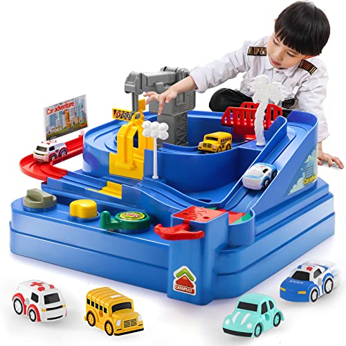 Deals ⌛ Kids Race Track Car Adventure Toy For Toddlers – Car Rescue Adventure Toys Gifts For Boys Age 3 Car Toys For Toddlers 2-4 Years Educational Puzzles Car Toys For 4 5 6 Year Old Boys 👧 Girls 🎉