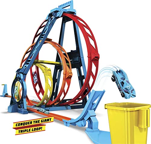 Flash Sale 🥰 Track Builder Unlimited Triple Loop Kit Collapsible 3-Loop Gift Set For Kids 6 To 12 Years Old &amp; One 1:64 Scale Hot Wheels Vehicle With Connection Points [Amazon Exclusive] ✔️