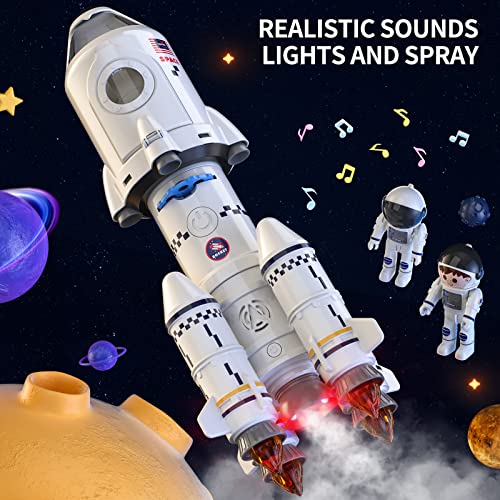 New 🌟 Space Shuttle Rocket Toys For 3 4 5 6 7 8 9 Years Old Kids Science Educational Toys 5-in-1 STEM Aerospace Toys With 2 Astronauts Projection Lamp Space Adventure Toys Gift For Boys 👧 Girls 3+ 🧨