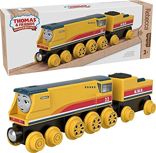 Cheap 👍 Wooden Railway James Engine And Coal Car Push-Along Train Made From Sustainably Sourced Wood For Kids 2 Years And Up 🛒