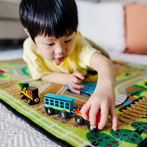Brand new ⭐ Wooden Train Cars (8 Pcs) – Magnetic Train Wooden Train Toys Train Sets For Toddlers And Kids Ages 3+ 🛒