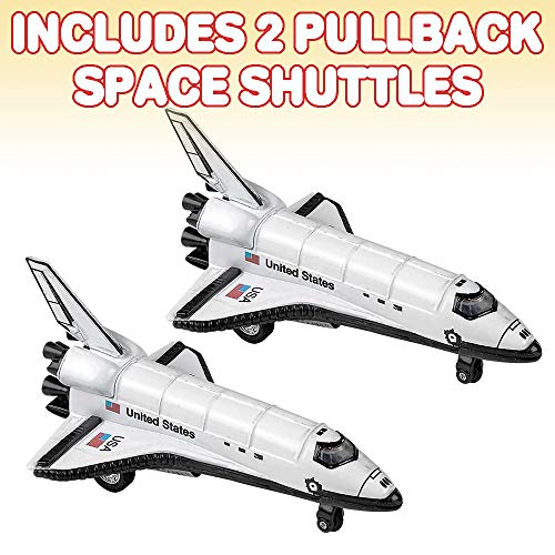 Cheapest 🎉 Diecast Space Shuttle With Pullback Mechanism Set Of 2 Diecast Metal NASA Space Toys For Boys Astronaut Cake Decorations Astronaut Space Theme Party Favors ⭐