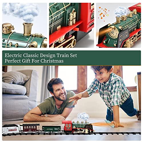 Buy 🎁 Train Set – Rechargeable Battery And Remote – Around The ❄ Christmas Tree With Water Steam Music &amp; Lights – Electric Train Toy Gift Toys For Age 3 4 5 6 7 8+ Kids Toddlers 2022 Remote Control Train Se ✔️