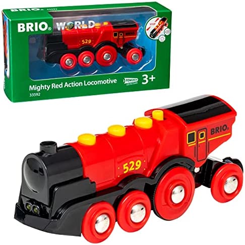 Cheapest ❤️ RIO World 33592 Mighty Red Action Locomotive | Battery Operated Toy Train With Light And Sound Effects For Kids Age 3 And Up 😀