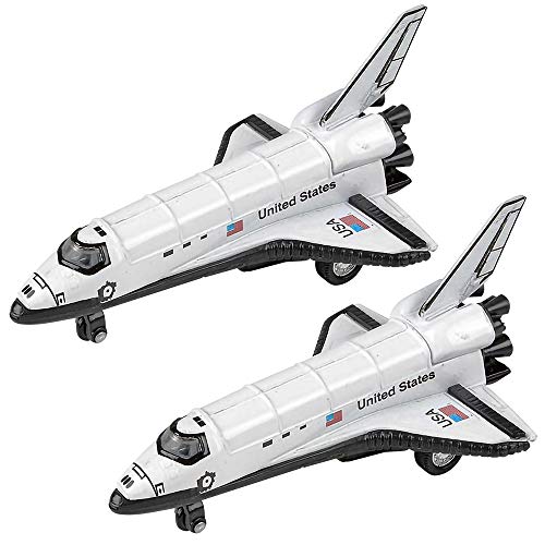 Cheapest 🎉 Diecast Space Shuttle With Pullback Mechanism Set Of 2 Diecast Metal NASA Space Toys For Boys Astronaut Cake Decorations Astronaut Space Theme Party Favors ⭐