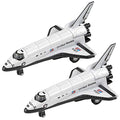 Cheapest 🎉 Diecast Space Shuttle With Pullback Mechanism Set Of 2 Diecast Metal NASA Space Toys For Boys Astronaut Cake Decorations Astronaut Space Theme Party Favors ⭐