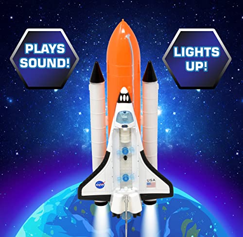 Best deal 🎉 ASA Space Shuttle Toy For Kids Pretend Play 2 Piece Set Rocket Ship With Lights And Sound Diecast Spaceship For Boys 👧 Girls Toddlers 🔔