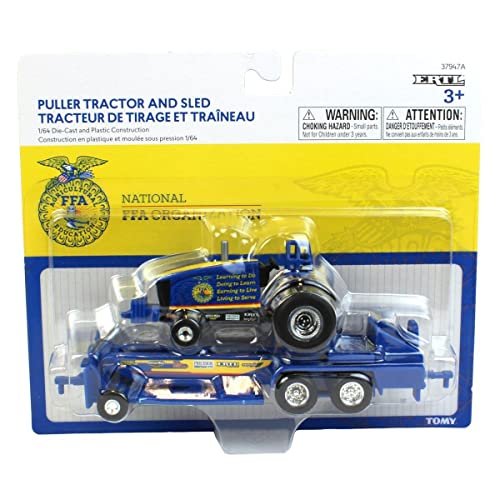 New ⭐ Set Of 2 1/64 FFA Die-cast Pulling Tractors &amp; Sleds 37480 🤩