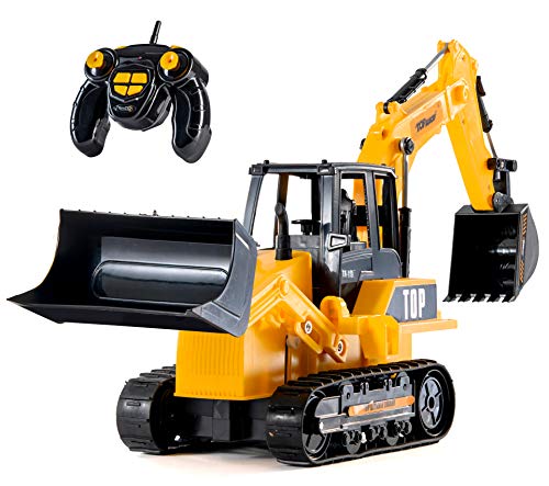 Best deal 💯 8 Channel Full Functional RC Excavator Backhoe Loader Battery Powered Electric RC Remote Control Construction Tractor With Lights &amp; Sound TR-119 🌟