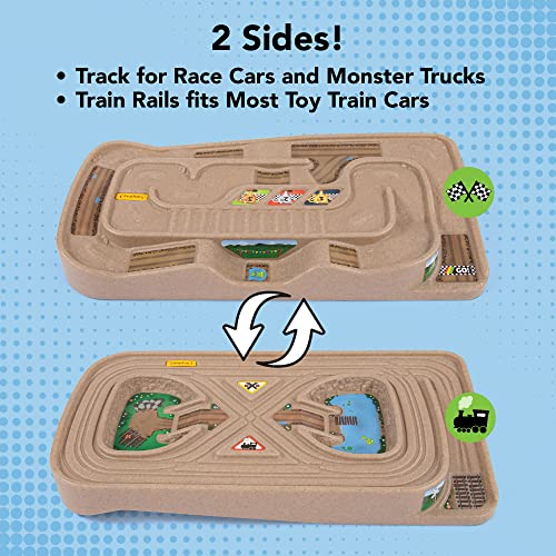 Flash Sale 🧨 Portable Carry And Go Kids Race Track Toy Car Train Table 2-Sided No Assembly For Children 3 4 5 6 7 Years Old Boys 👧 Girls Made In USA 🌟