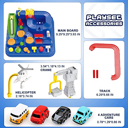 New 🎁 Car Adventure Toys Race Track For Toddlers – Boy Toy &amp; Race Tracks For Boys – Toddler Car Toys Preschool Educational Toy Cars For Kids 3 4 5 6 7 Year Old Car Track Gifts For Kids 🔥