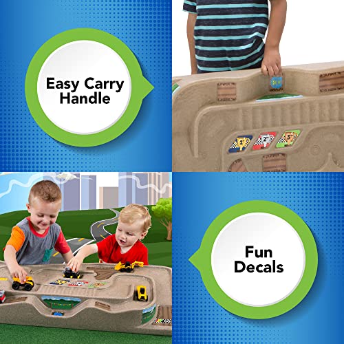 Flash Sale 🧨 Portable Carry And Go Kids Race Track Toy Car Train Table 2-Sided No Assembly For Children 3 4 5 6 7 Years Old Boys 👧 Girls Made In USA 🌟