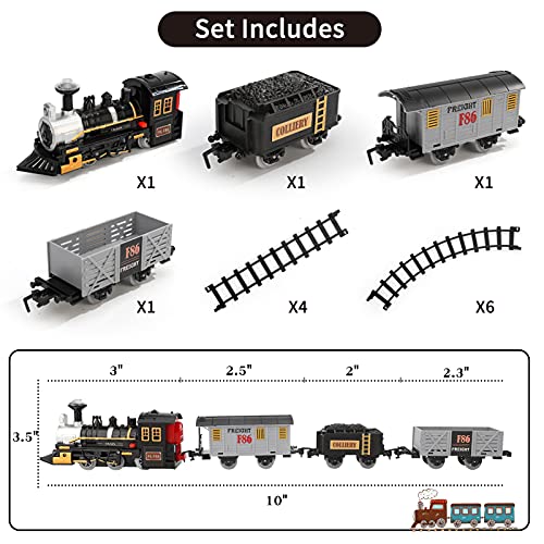 Cheapest 😉 Electric 🔔 Christmas Train Set For Kids Battery-Powered Train Toys With Sounds Include 4 Cars And 10 Tracks Classic Toy Train Set For 3 4 5 6 Years Old Boys 👧 Girls 🤩