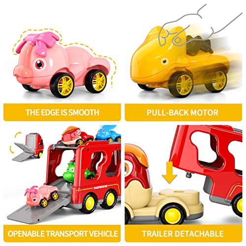 New ❤️ Dinosaur Truck Toys For Kids 3-5 Years  Cars Toys For Toddler 1-3  6 In 1 Jurassic Dinosaurs Trucks Toys  Semi Truck Toy Car For Boys And 👧 Girls Age 2-3  Best Gift For Baby &amp; Toddler Toys 💯