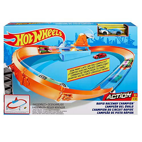 Brand new 🛒 Rapid Raceway Champion Action Hot Wheels Championship Track Speed Boost Oval Track Ages 4 And Older 🧨