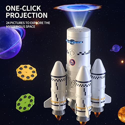 New 🌟 Space Shuttle Rocket Toys For 3 4 5 6 7 8 9 Years Old Kids Science Educational Toys 5-in-1 STEM Aerospace Toys With 2 Astronauts Projection Lamp Space Adventure Toys Gift For Boys 👧 Girls 3+ 🧨