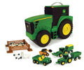New 🎁 TOMY John Deere Durable Vehicle Toy Set For Kids With Tractor Shaped Portable Carry Cas 😍