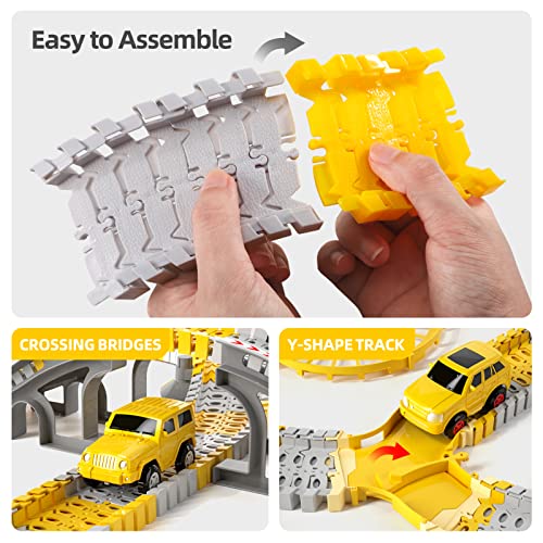 Wholesale 🔥 IHaHa 236 PCS Construction Toys Race Tracks For Boys Kids Toys 6 PCS Construction Car And Flexible Track Playset Create A Engineering Road For 3 4 5 6 Year Old Boys 👧 Girls Toys ⭐