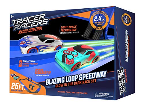 Best Sale 🧨 2.4 GHz Radio Control Remote Slot-Less Cordless Racing Blazin’ Loop Speedway Track Set With Two C 🎁