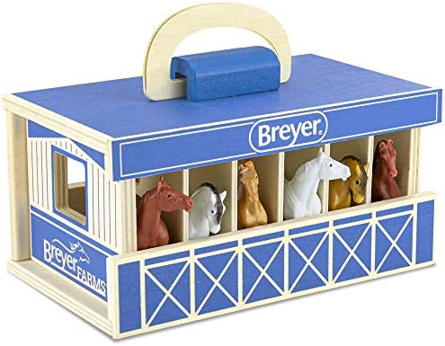 Top 10 😉 Horses Unicorn Magic Wooden Stable Playset With 6 Unicorns | 6 Piece Playset | 6 Stablemates Unicorns Included | 6” H X 9” L X 2.5” D | 1:32 Scale | Model #59218 Multicolo ✔️