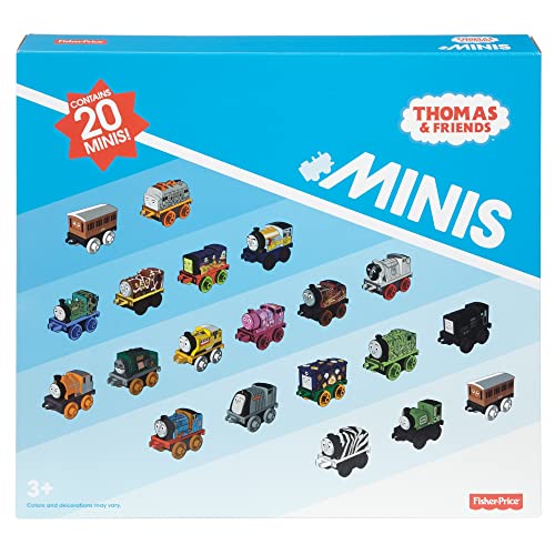 Budget ⌛ MINIS Toy Train Pack Set Of 20 Miniature Push-Along Engines And Railway Vehicles For Preschool Pretend Play ⌛