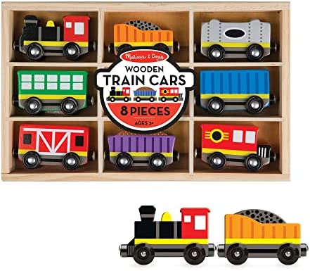 Brand new ⭐ Wooden Train Cars (8 Pcs) – Magnetic Train Wooden Train Toys Train Sets For Toddlers And Kids Ages 3+ 🛒