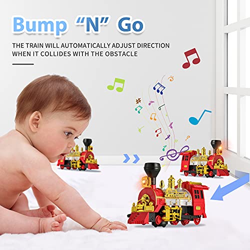 Best reviews of ⭐ Ifanface Classical Train Toy Electric Steam Locomotive Engine With Smoke Automatic Bump &amp; Go Trucks With Lights Sound For Kids Age 3 And Up Boys 👧 Girls Childr 🛒