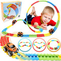 Outlet 👏 Toys For 3 Year Old Boys,Kids Toys For Boys 👧 Girls Age 3-5,184 PCS Toddler Toys Race Car Track Set With Flexible Track Create A Road Race,DIY Magic Car Toys For 3 4 5 Year Old ❄ Christmas 🎂 Birthday Gifts Red Green Yellow Blue 👍