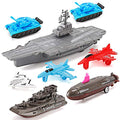 Buy 😍 Aircraft Carrier Pullback Mini Military Toy Playset With Fighter Jets Stealth Bomber Tank Warship Submarine (8 Pieces) 👏