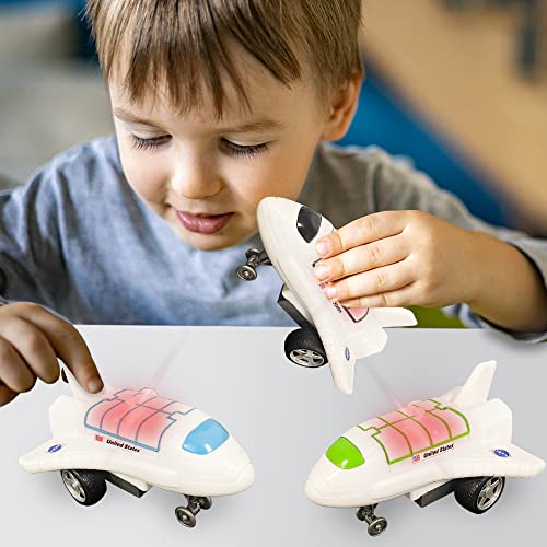 New 😉 Light Up Space Shuttle Toys Battery Operated Spaceship Toy With LEDs Sound And Push And Go Motion NASA Toys Outer Space Shuttle Toy Gifts For Boys And 👧 Girls Set Of 3 👍