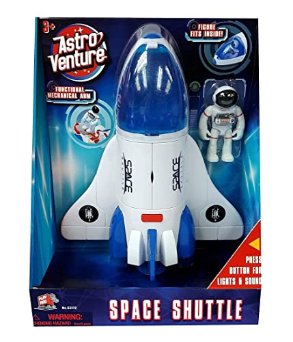 Best reviews of 🤩 Stro Venture Space Shuttle Toy – Plastic Spaceship For Kids With Lights And Sound – Astronaut Figure Openable Cockpit And Compartment Extended Arm – Fun Space Gift Toys For Any Mission &amp; Adventure ✔️