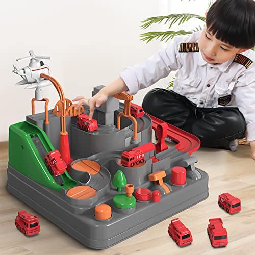 Best Pirce 🧨 Kids Race Track Toys For Boy Car Adventure Toy For 3 4 5 6 7 Years Old Boys 👧 Girls Puzzle Rail Car City Rescue Playsets Magnet Toys W/ 3 Mini Cars Preschool Educational Car Games Gift Toys 🌟