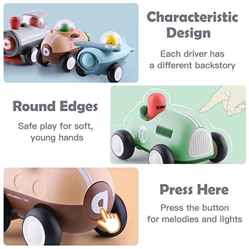 Promo ❤️ Baby Car Toys W/ Lights Music Toddler Push And Go Friction Powered Toy Set Kids Electronic Submarines Vehicle Playset 🥳 Birthday Gift For 12 18 Month 1 2 3 Years Old Boys 👧 Girls Infants 🌟