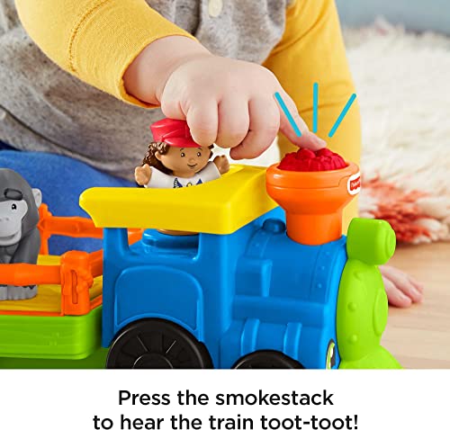 Flash Sale 😀 Little People Zoo Train Toy With Music And Sounds For Toddlers 1 Conductor And 2 Animal Toy Figures Choo-Choo Zoo Train 🎉