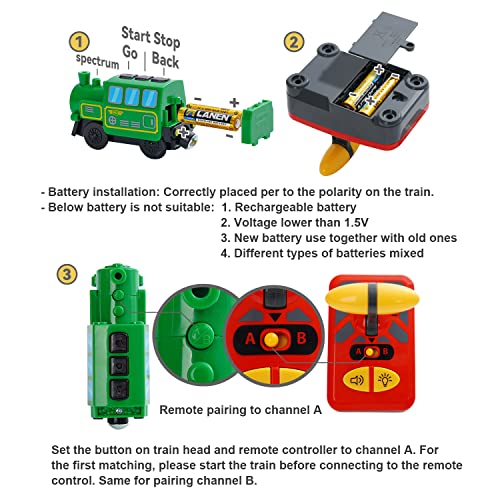 Budget ⭐ Wooden Train Accessories Battery Operated Locomotive Train Remote Control Train For Track Set Powerful Engine Train Vehicles Fit All Major Brands Track Railway System (Battery Not Included) 🥰