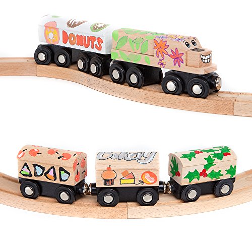 Deals 😍 8 Unpainted Train Cars With 12 Colors Paint And Paint Brushes Set For Wooden Railway Compatible With Thomas Chuggington Brio Great For 🥳 Birthday Party Train Theme 🧨